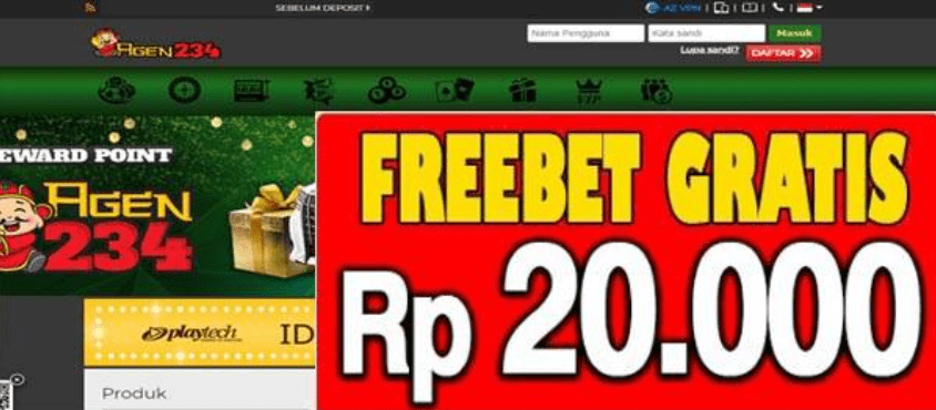 Freebet Gratis Tanpa Deposit Rp 20.000 Dari AGEN234