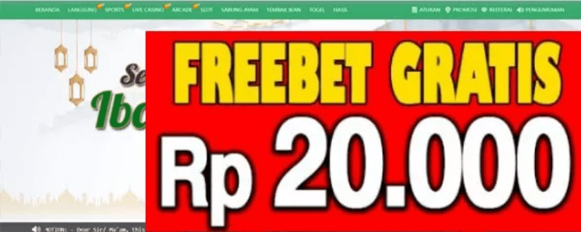 Freebet Gratis Tanpa Deposit Rp 20.000 Dari ONBET